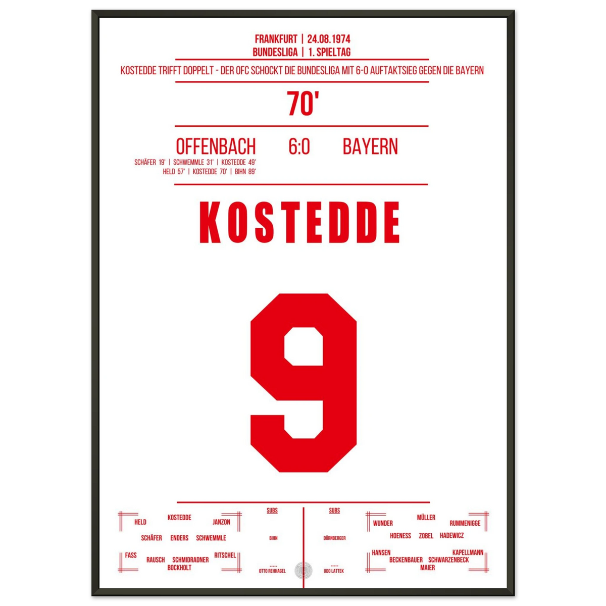 Offenbach Demolish Bayern at the 1974 Bundesligaauftakt