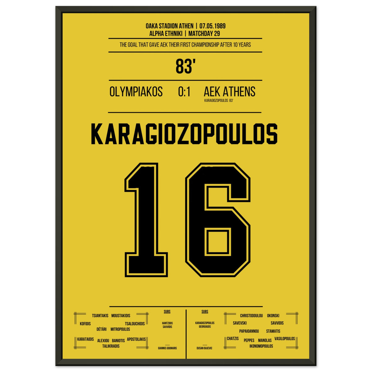 AEK claim their first title after 10 years in 1989