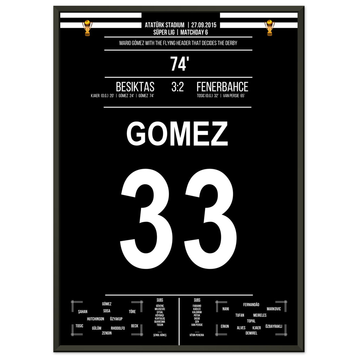 Mario Gomez's Flying Header in the Derby Win Against Fenerbahce in 2015