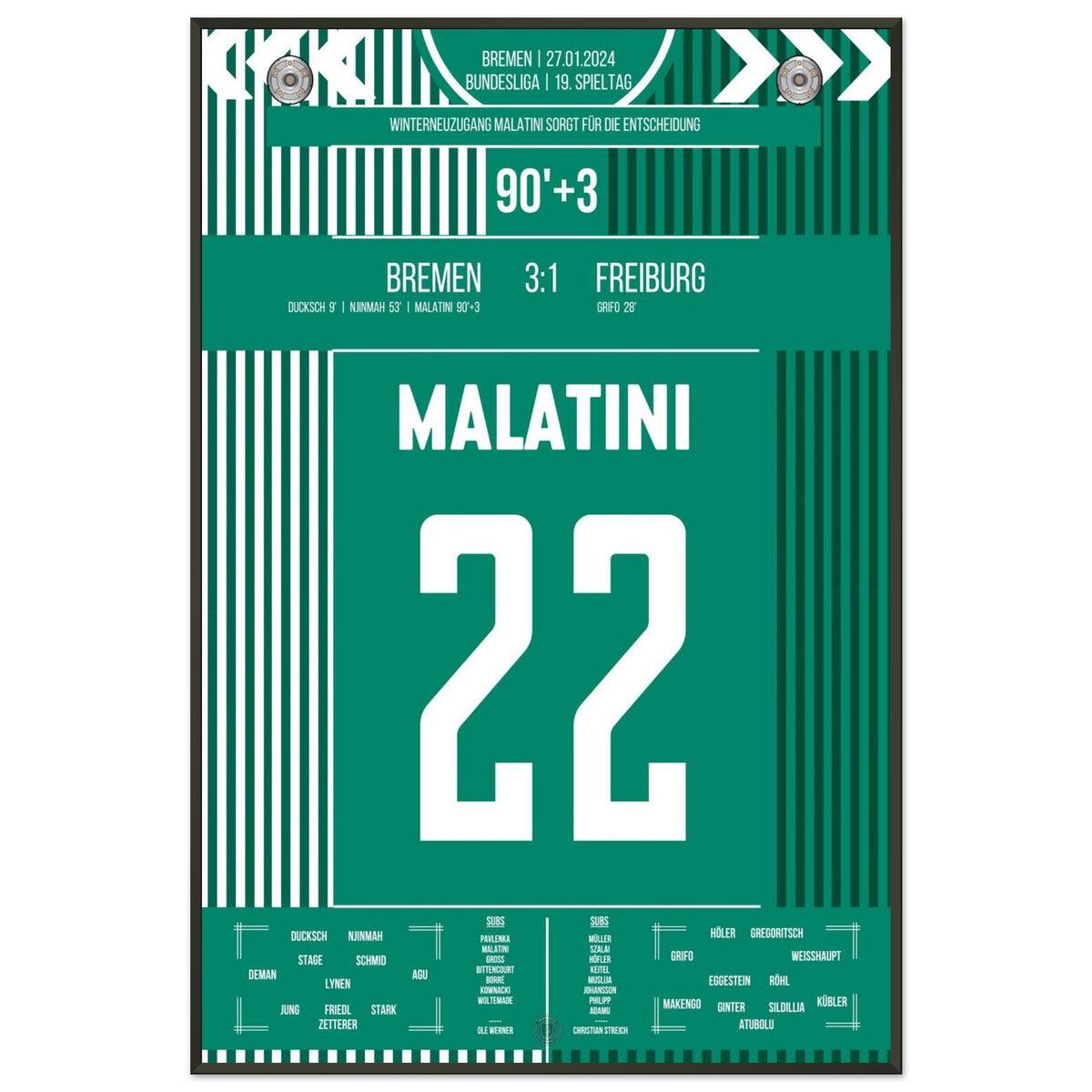 Malatini's debut goal settles the game