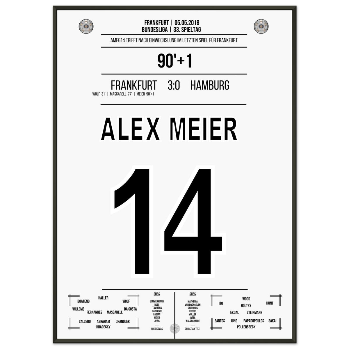 Alex Meier's Last Goal at His Farewell in 2018