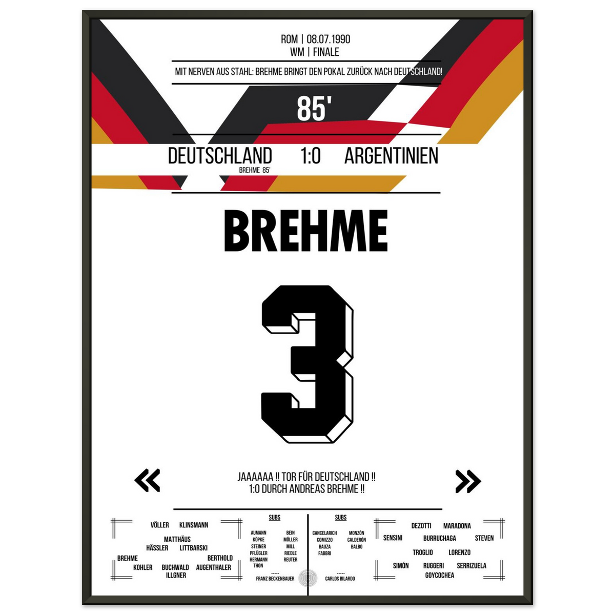 Brehme's Penalty Against Argentina in the 1990 World Cup Final