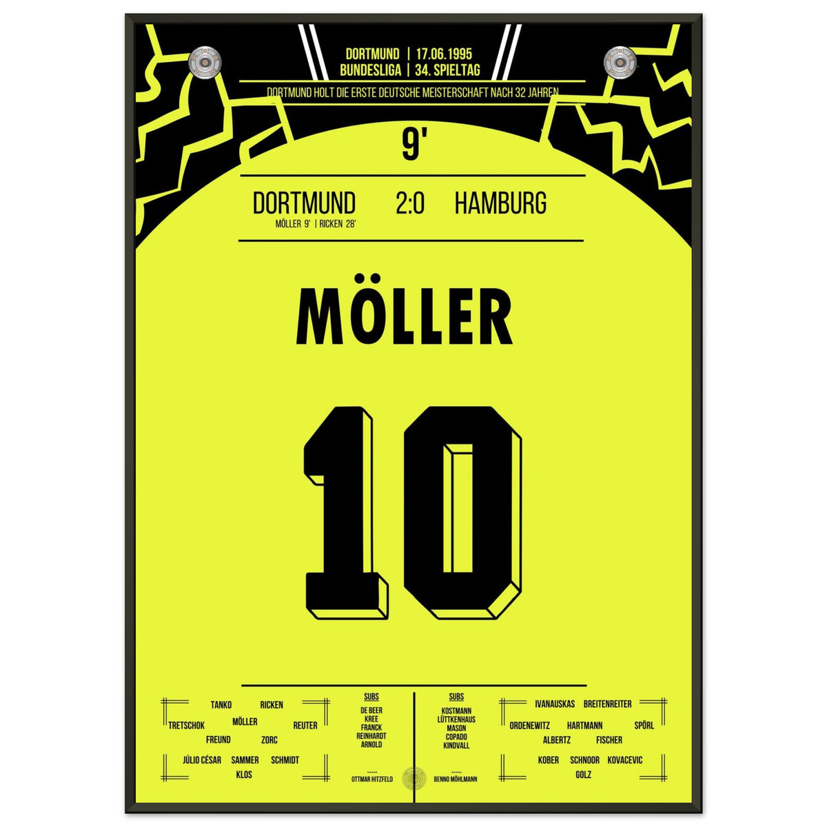 Möller Slots Home the Free-Kick as Dortmund Claim First Title in 32 Years