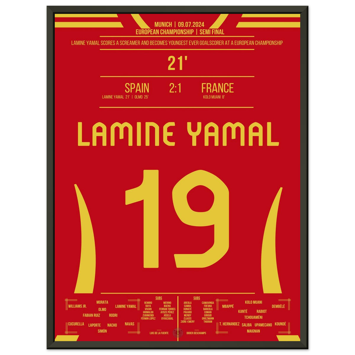 Lamine Yamal scores a stunning goal and becomes the youngest goalscorer in European Championship history