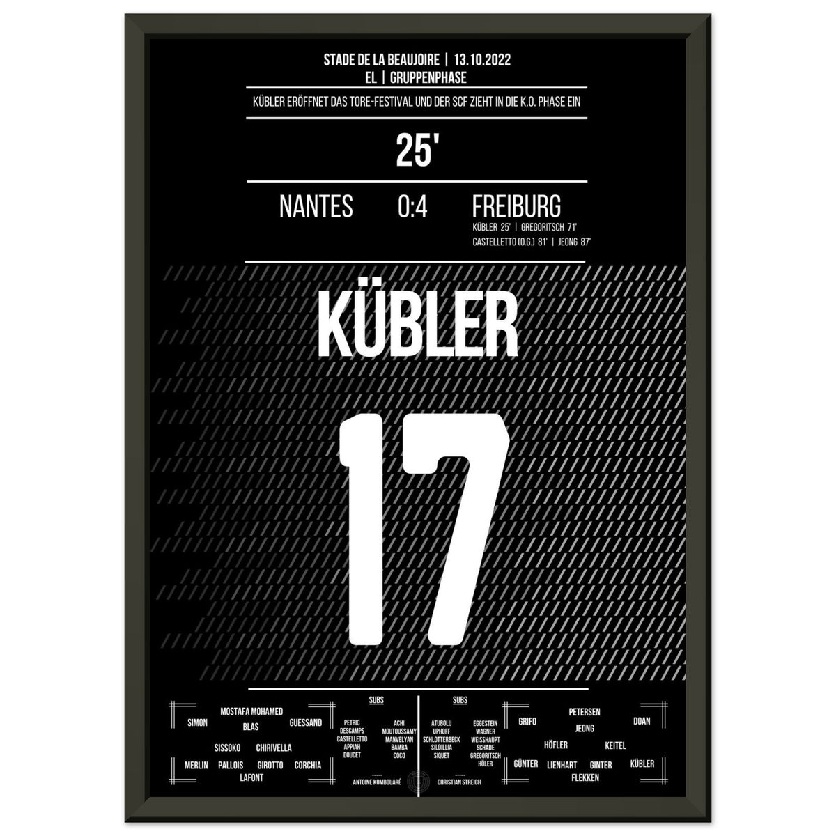 Kübler's Stunner in Freiburg's Away Win in Nantes