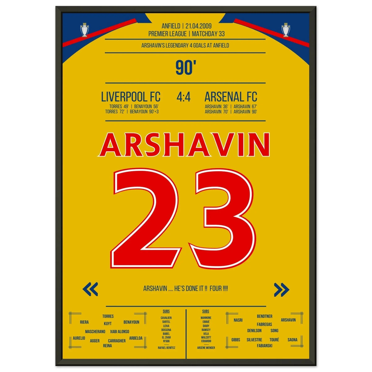 Arshavin's four-goal show at Anfield 2009