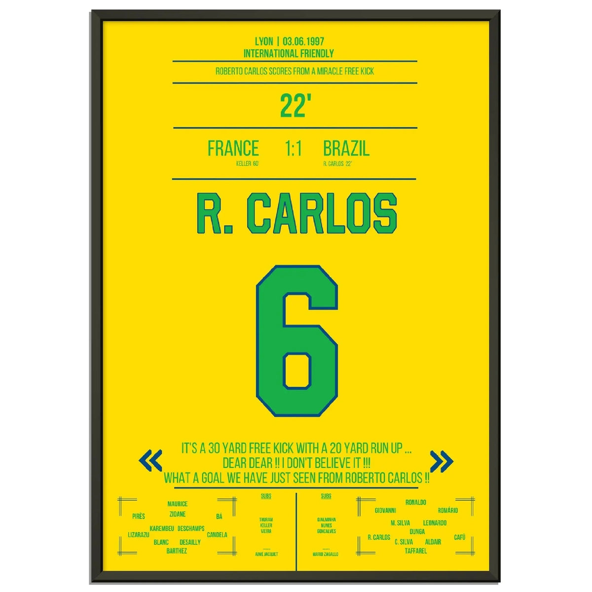 Roberto Carlos' magical free-kick against France