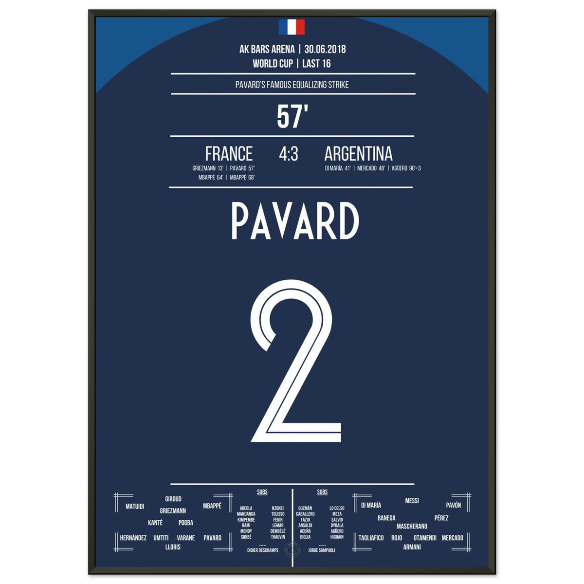 Pavard's Dream Goal Against Argentina in the WM Round of 16, 2018