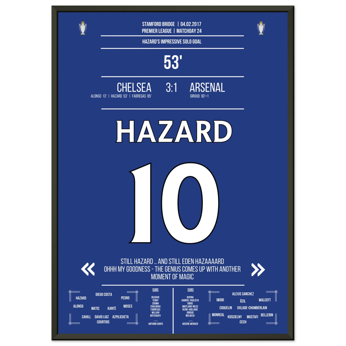 Hazard's world-class solo run against Arsenal in 2017