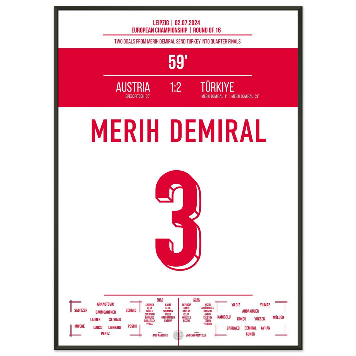 Brace from Merih Demiral as thousands of Turks celebrate reaching the quarter-finals