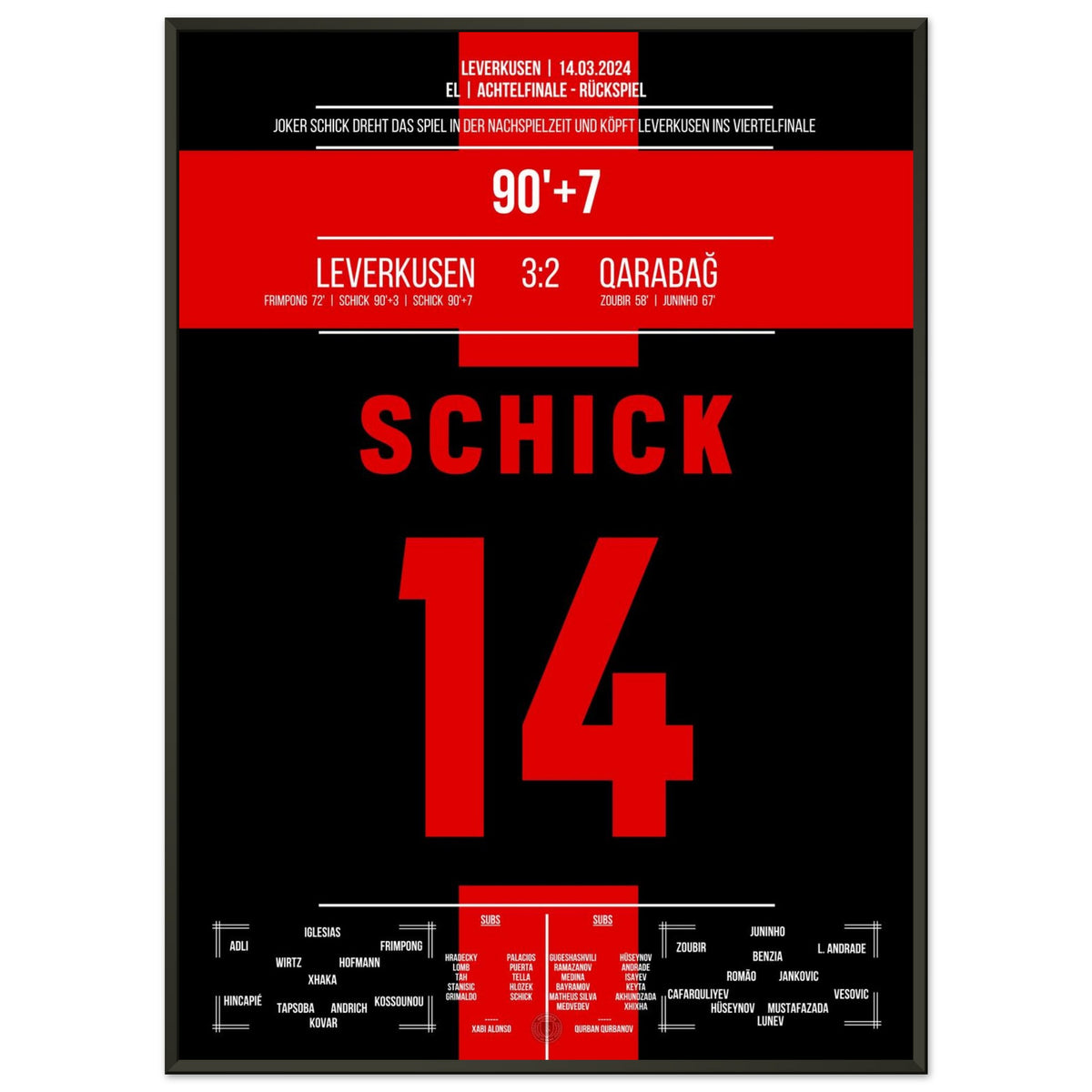 Super-sub Schick scores a stoppage-time brace in Leverkusen's legendary comeback win