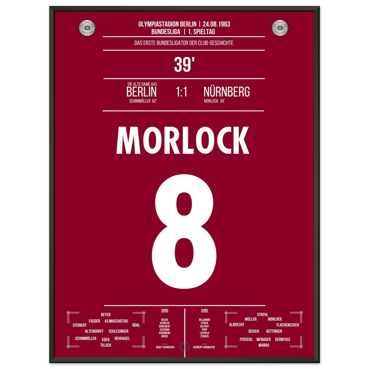 Morlock scores the first Bundesliga goal for FCN in 1963