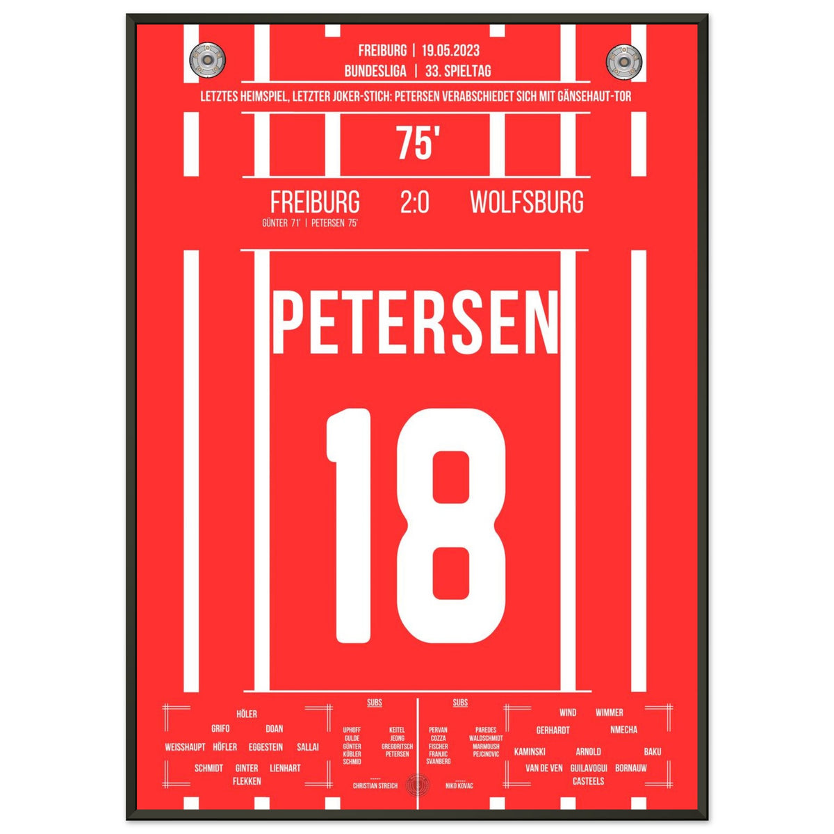 Petersen's perfect farewell – goal in the final home game for Freiburg
