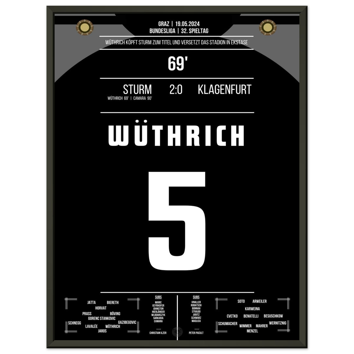 Wüthrich heads Sturm towards the 2024 title