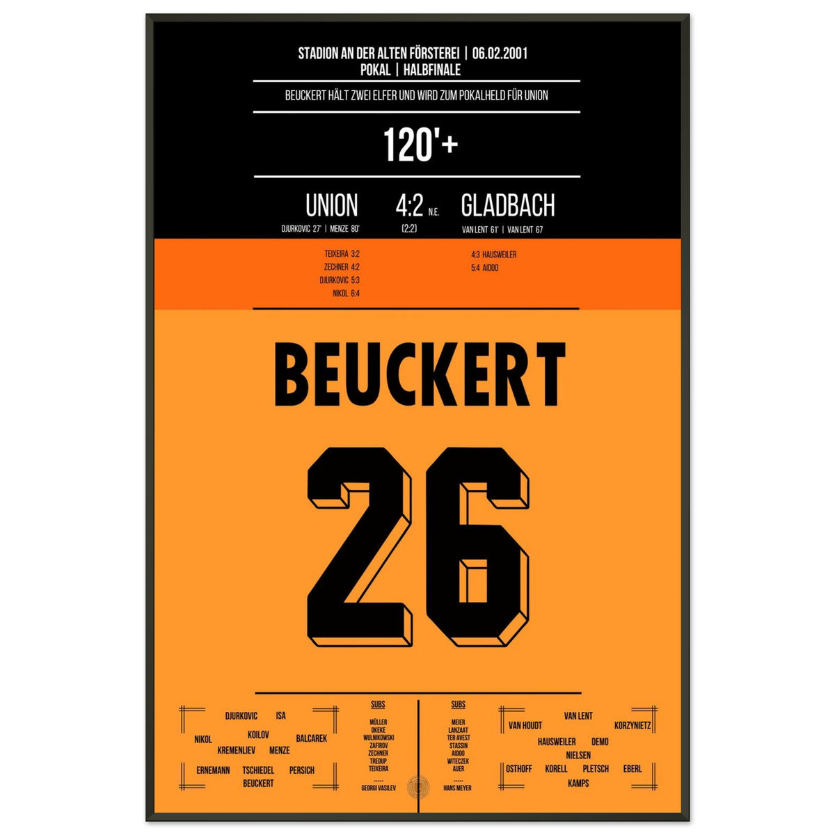 Cup Hero Beuckert Against Gladbach in the 2001 Cup Semi-Final