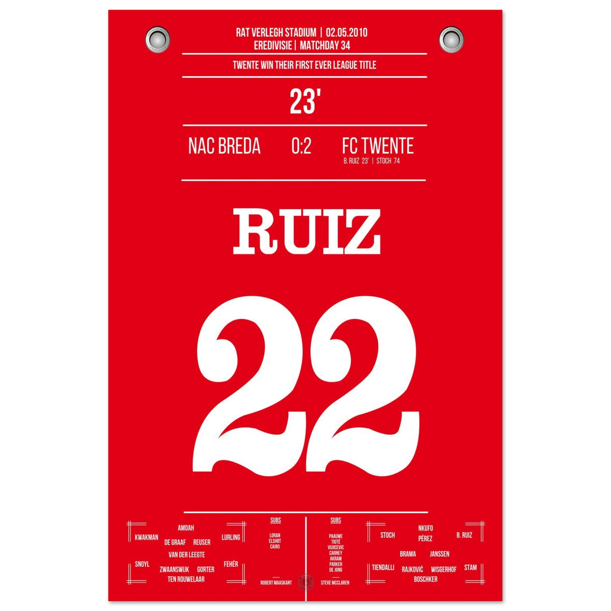 B. Ruiz's Opening Goal in Twente's First Title in Club History