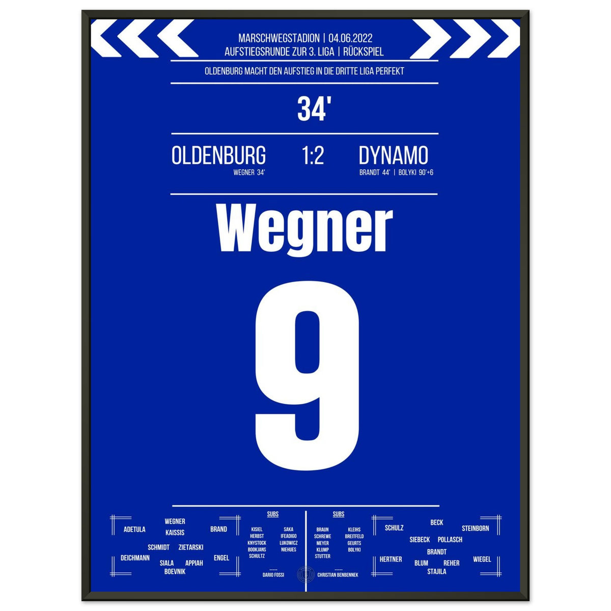 Oldenburg's promotion to the 3. Liga in 2022