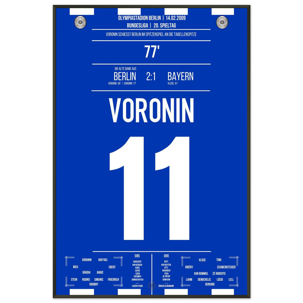 Voronin's goal for the league lead against Bayern in 2009