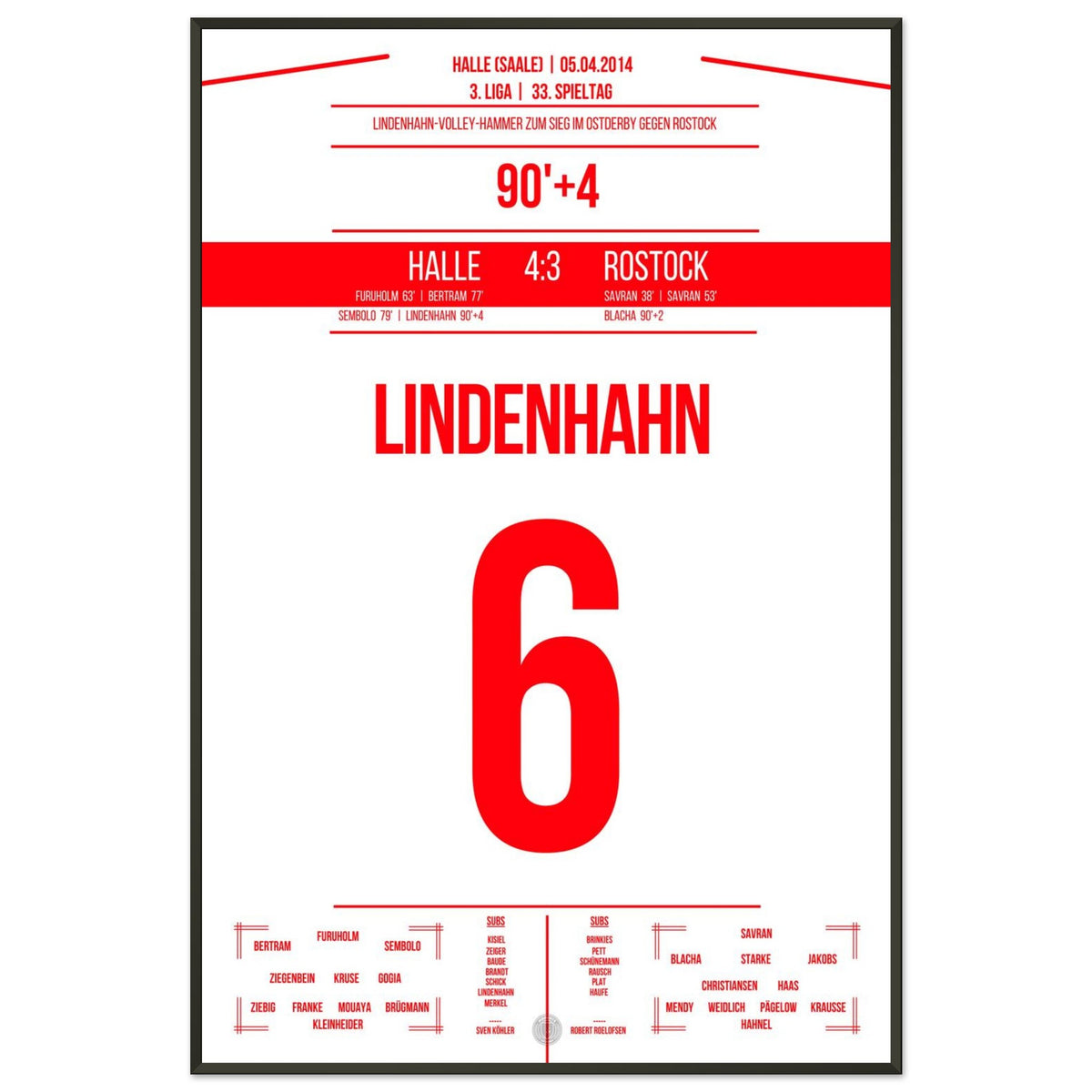 Lindenhahn's volley wins it in stoppage time in the Ostderby against Rostock
