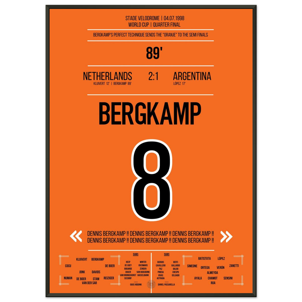 Dennis Bergkamp's Wonder Goal at the 1998 WM Quarter-Final Netherlands - Argentina