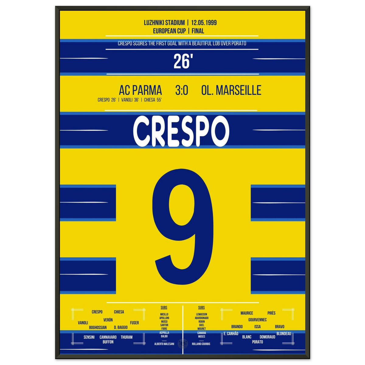 Crespo's Goal in Parma's European Cup Triumph 1999
