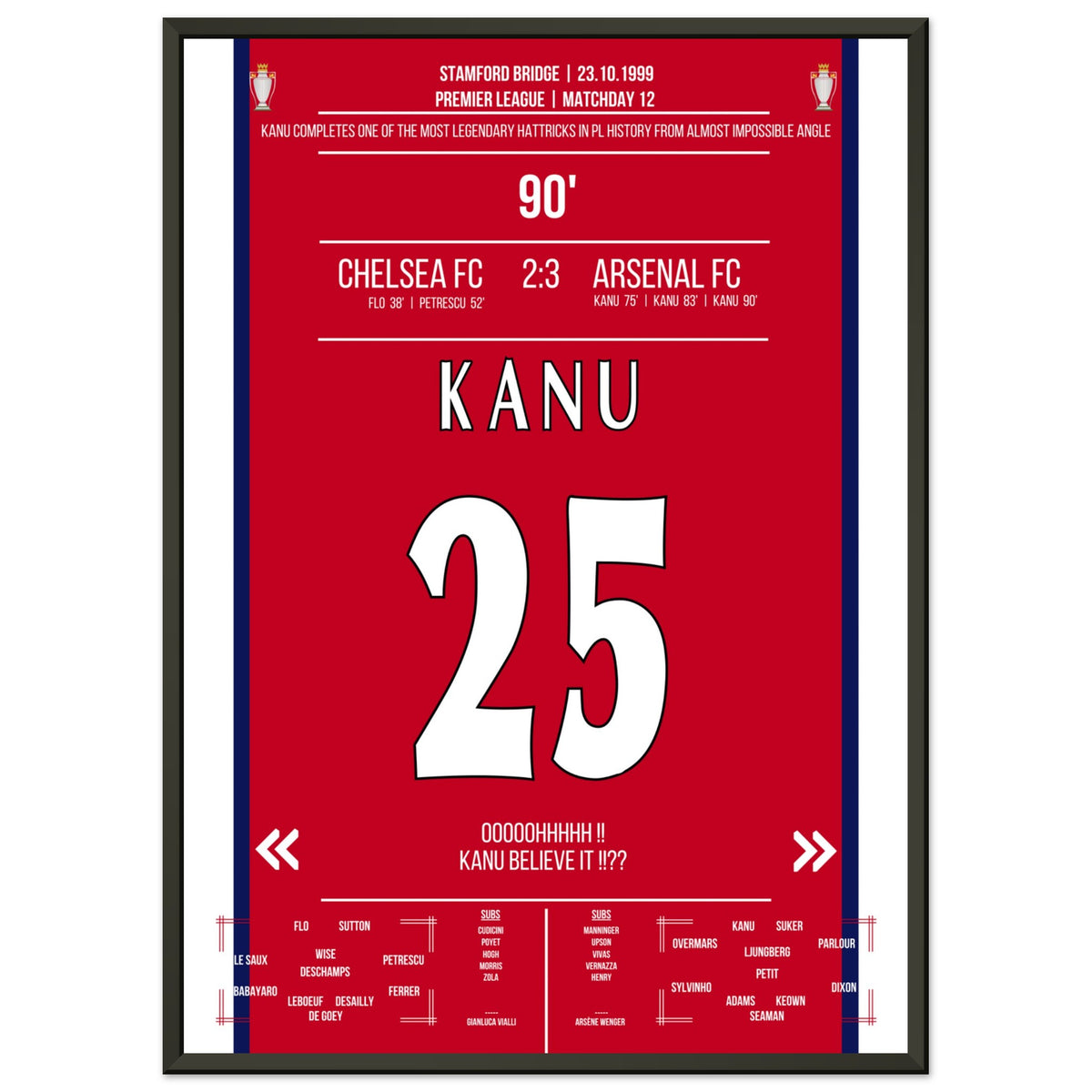 Kanu believe it!? Kanu's legendary hat-trick at Stamford Bridge