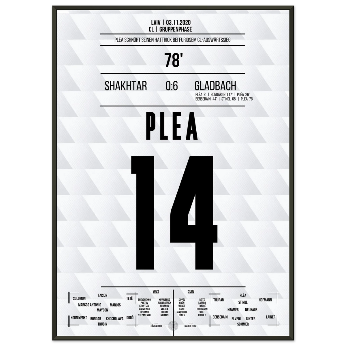 Pléa Hat-Trick in Gladbach's Historic CL Away Win