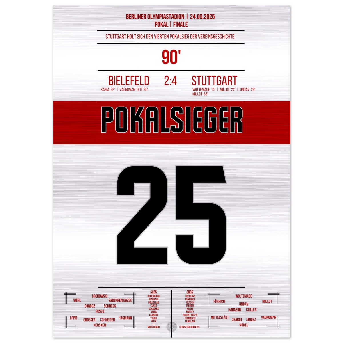 (Metal Print) Stuttgart's cup victory in 2025