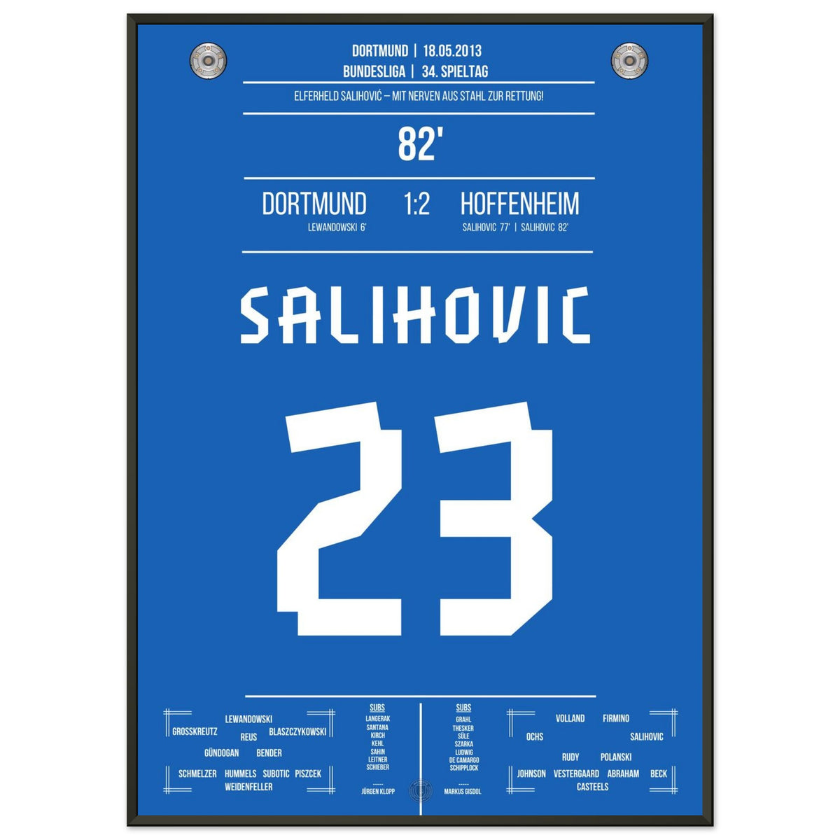 Salihovic's penalty saves Hoffenheim from relegation in 2013