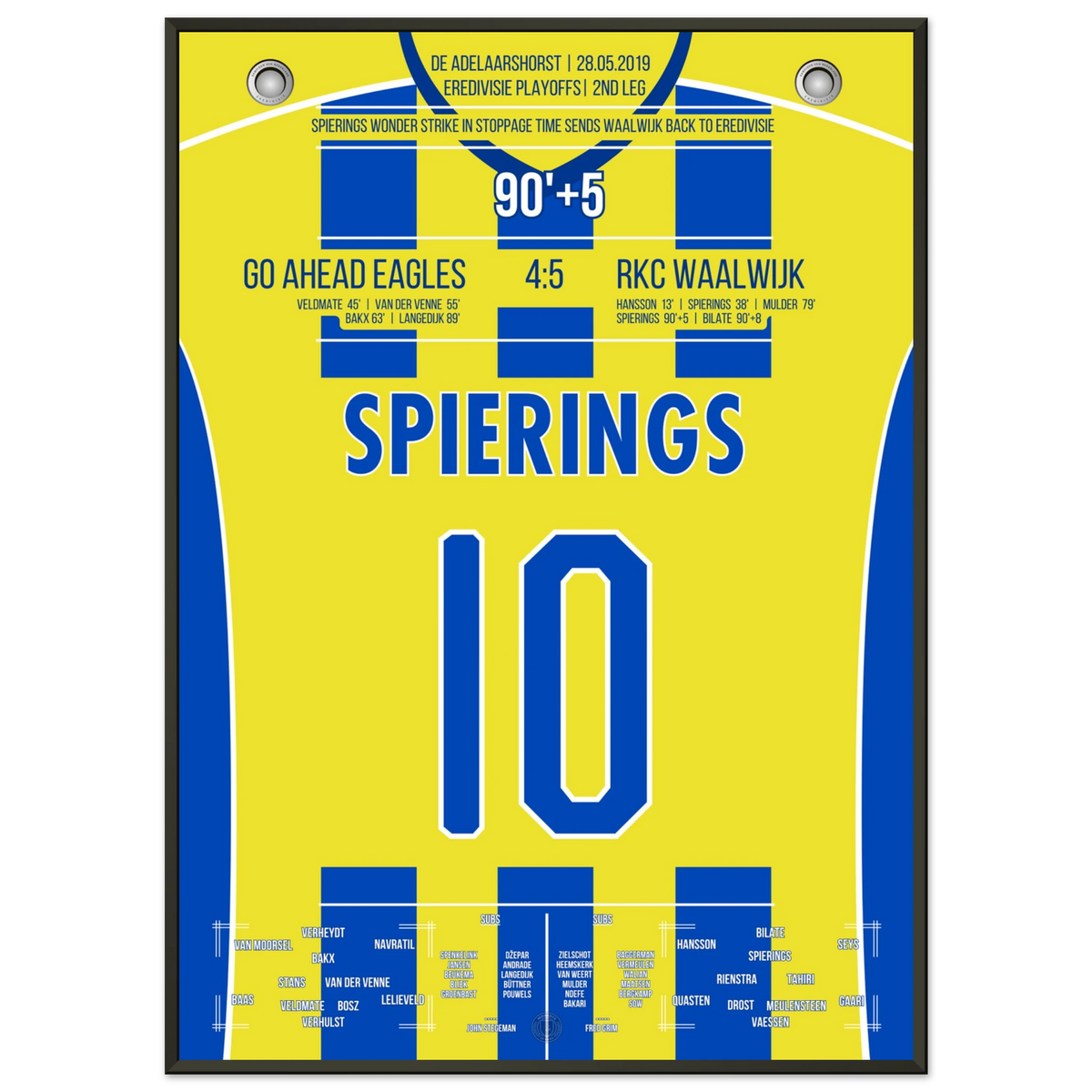 Spierings shoots Waalwijk into the first division in a dramatic playoff final