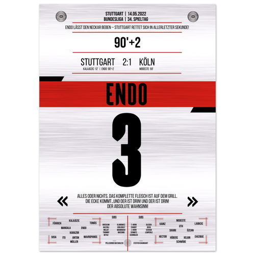 (Metal Print) Endo's rescue to stay in the league