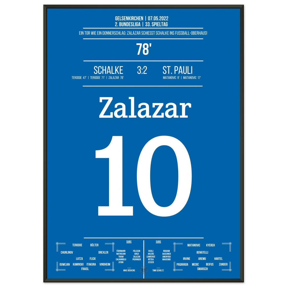 Zalazar scores for promotion on matchday 33 against St Pauli