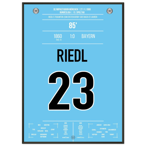 Riedl's winning goal for the Lions in the 1999 derby against Bayern