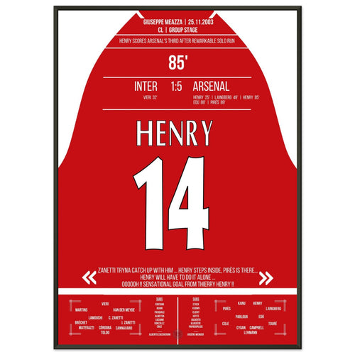 Henry takes on Inter's defense solo in Arsenal's 5-1 away win