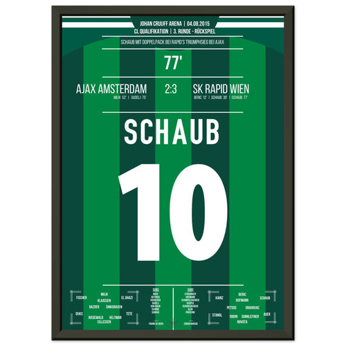 Schaub scores a double to take Rapid to the next round against Ajax.