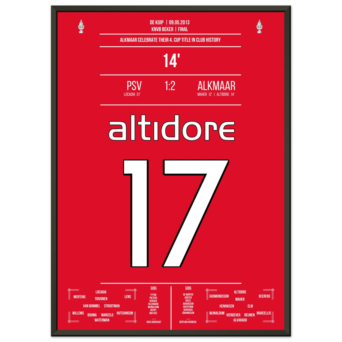 Alkmaar wins the cup for the fourth time in the club's history.