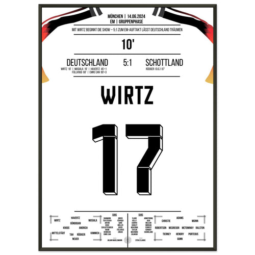 Wirtz scores and becomes Germany's youngest goal scorer in European Championship history.