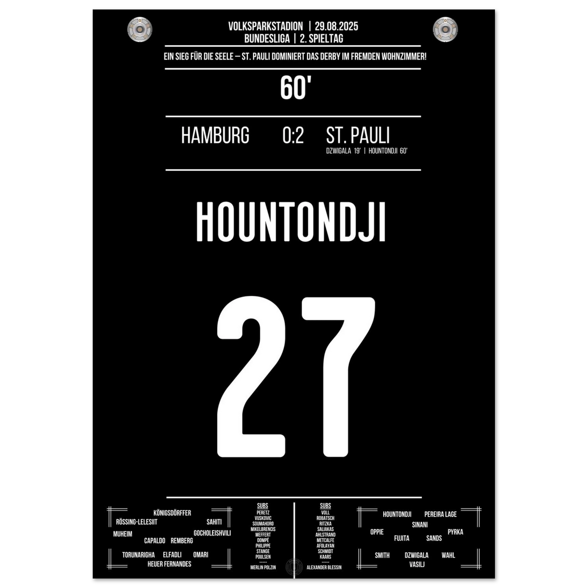 Brown and white madness! Hountondji scores to win the 2025 derby