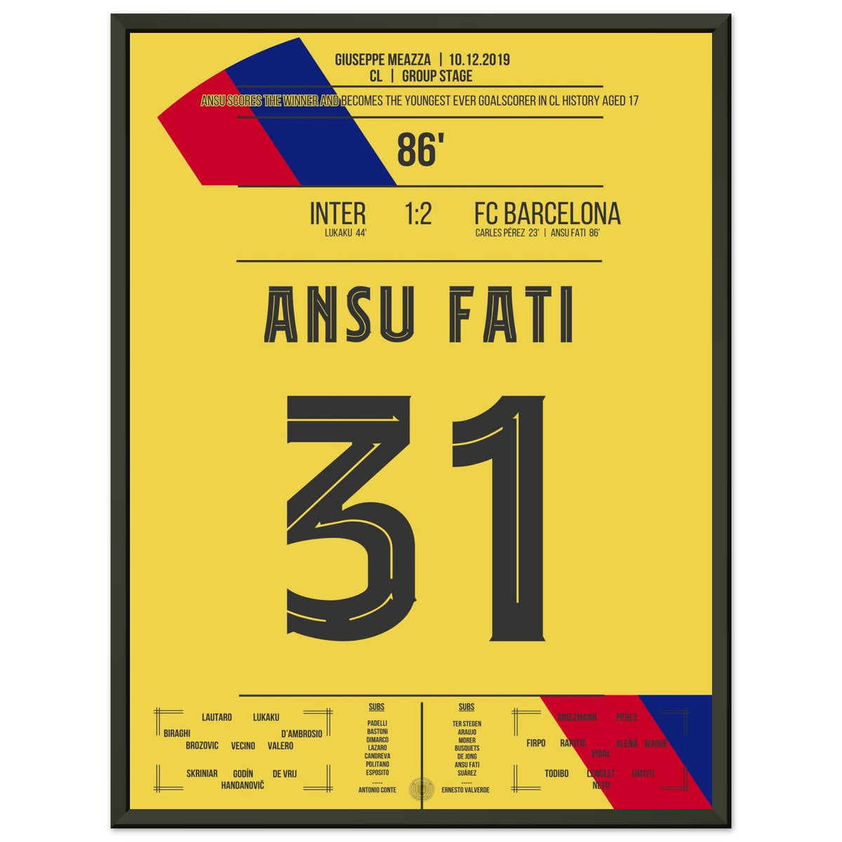 Ansu Fati becomes the youngest CL goalscorer in history with the winning goal