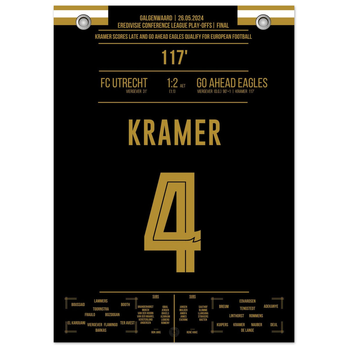 Kramer shoots the Go Ahead Eagles into Europe!
