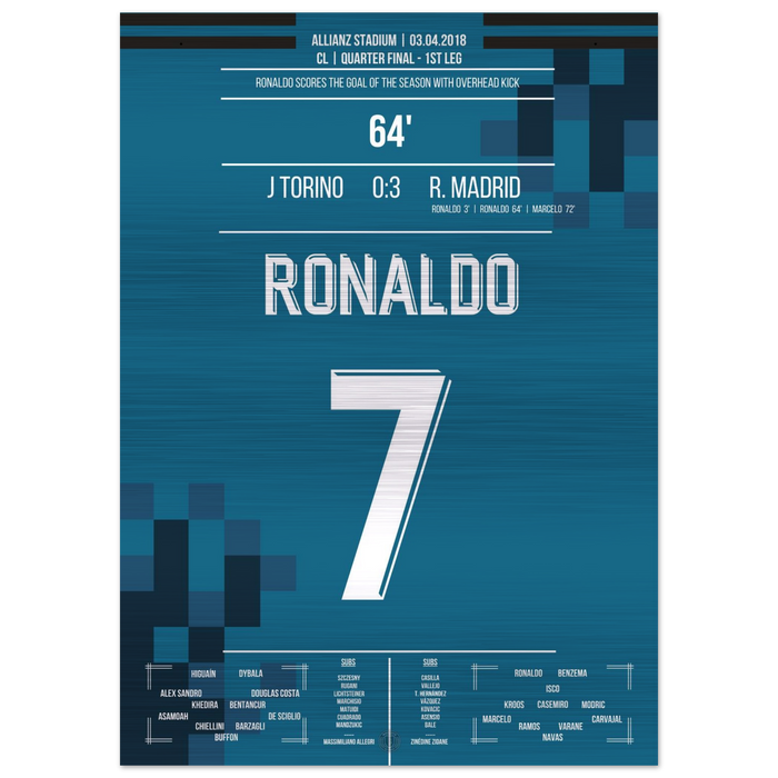 (Metal Print) Ronaldo's overhead kick goal against Turin 2018