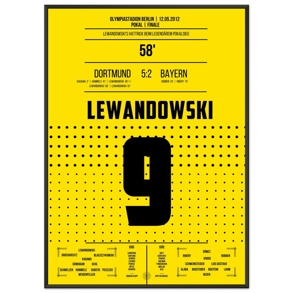 Lewandowski hat-trick in the cup final against Bayern 2012