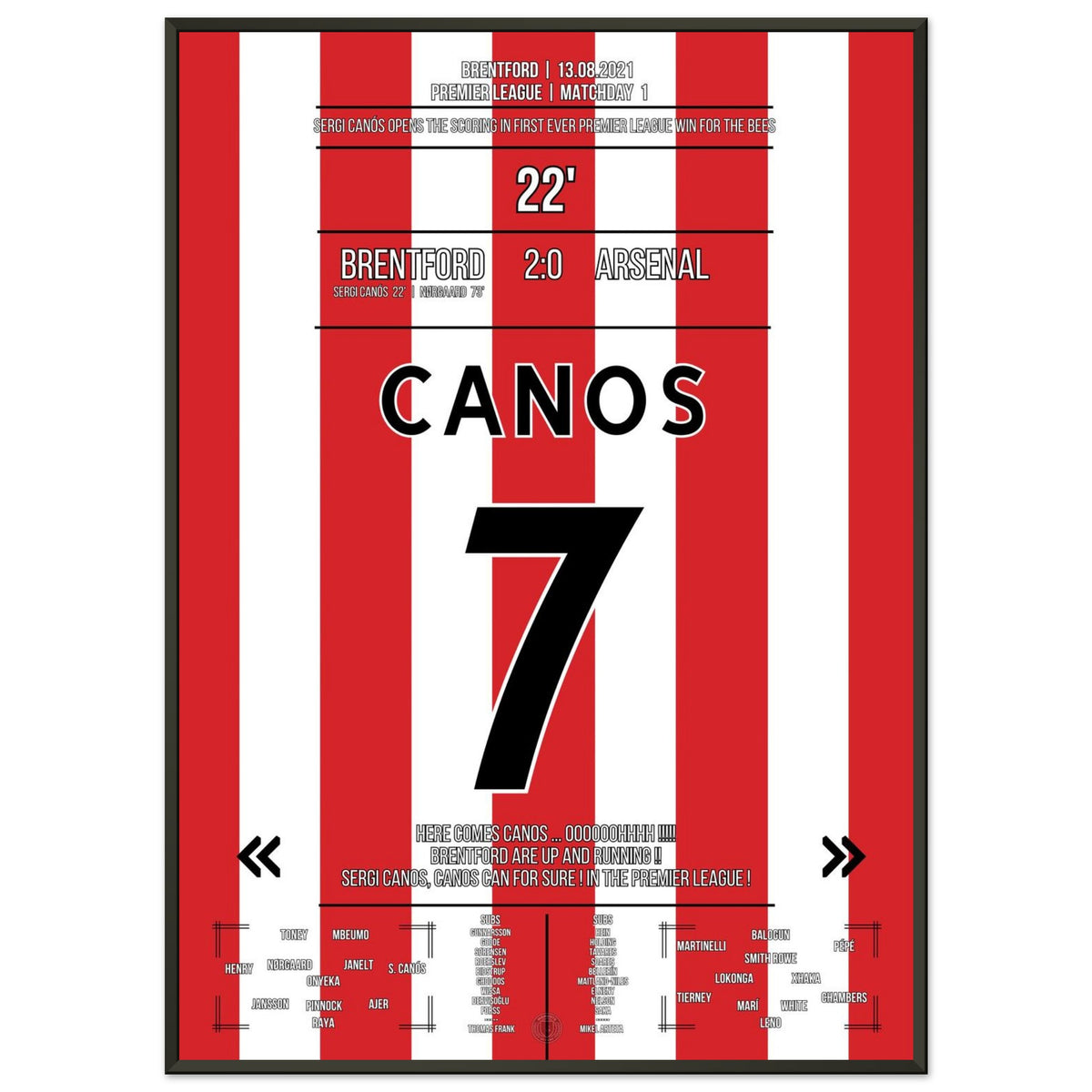 Canos scores in Brentford's first Premier League win in history