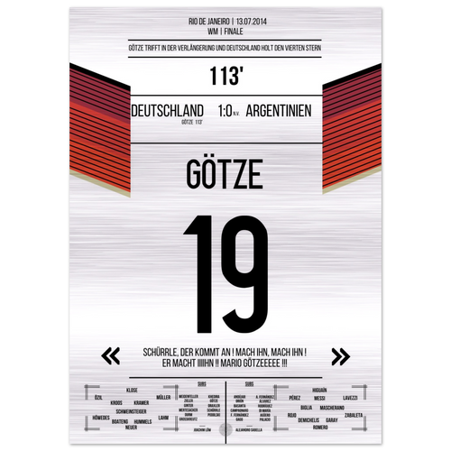 (Metal Print) Götze's goal for the 2014 World Cup triumph