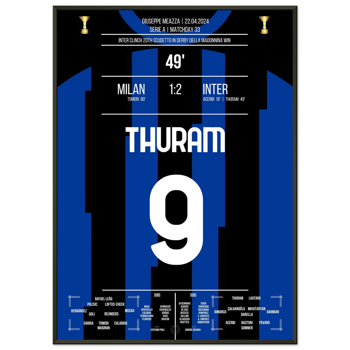 Inter secures the 20th Scudetto in the club's history with a derby victory.