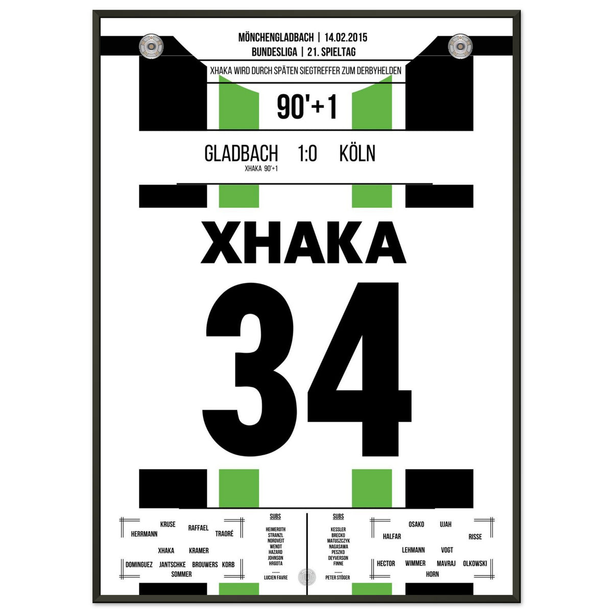 Xhaka's Goal Seals Late Derby Win in 2015