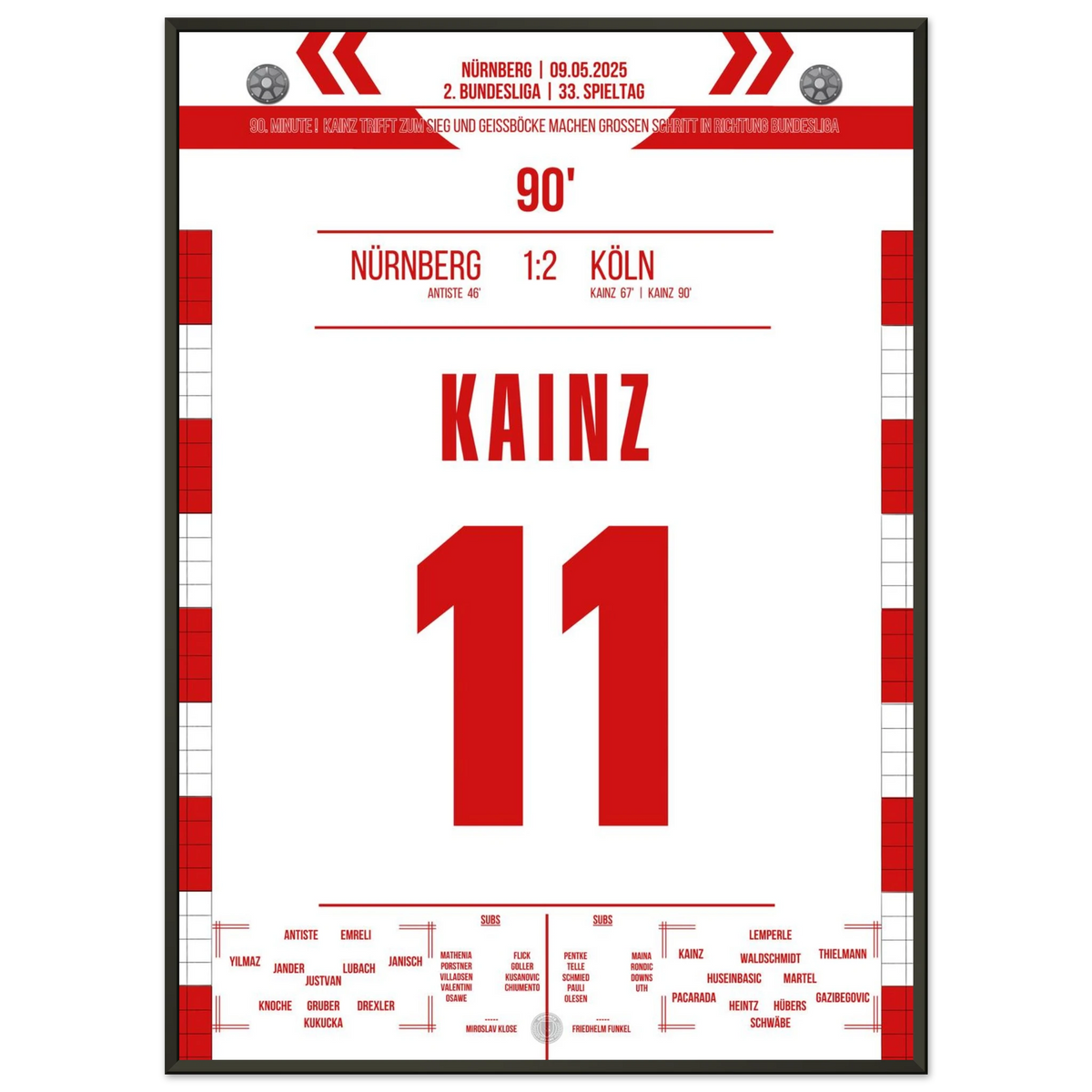 Kainz puts together a brace in the 90th and takes Cologne towards promotion