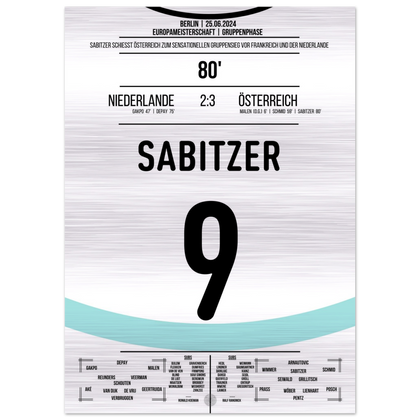 (Metal Print) Sabitzer shoots Austria to win the group at the European Championships