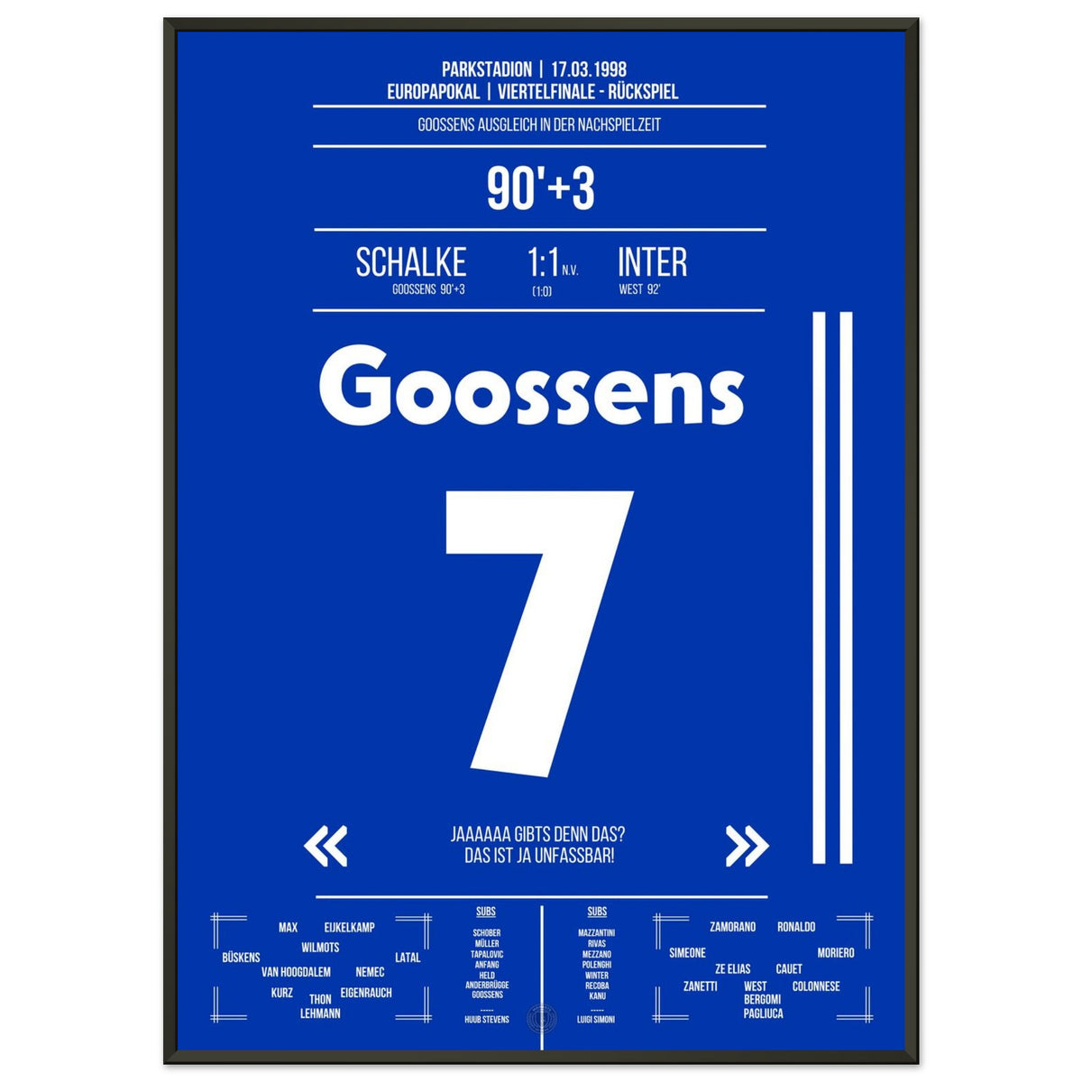 Goossens dream goal against Inter 1998