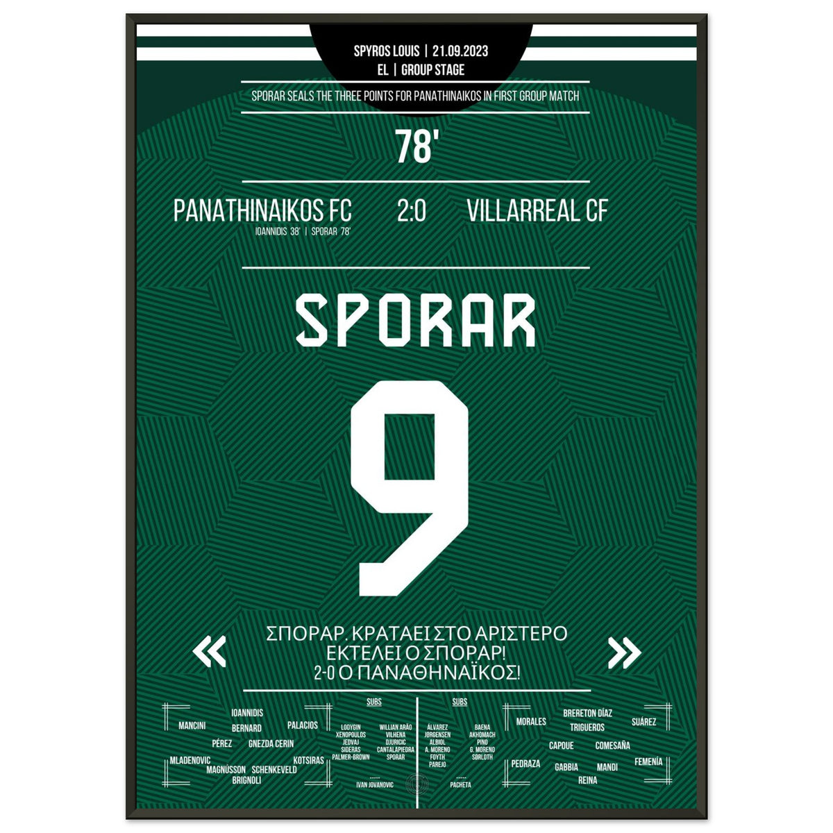 Sporar seals the win in the opening group-stage match